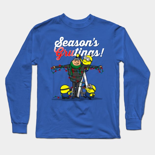 Funny Christmas Tree Season's Greetings Cute Cartoon Long Sleeve T-Shirt by BoggsNicolas